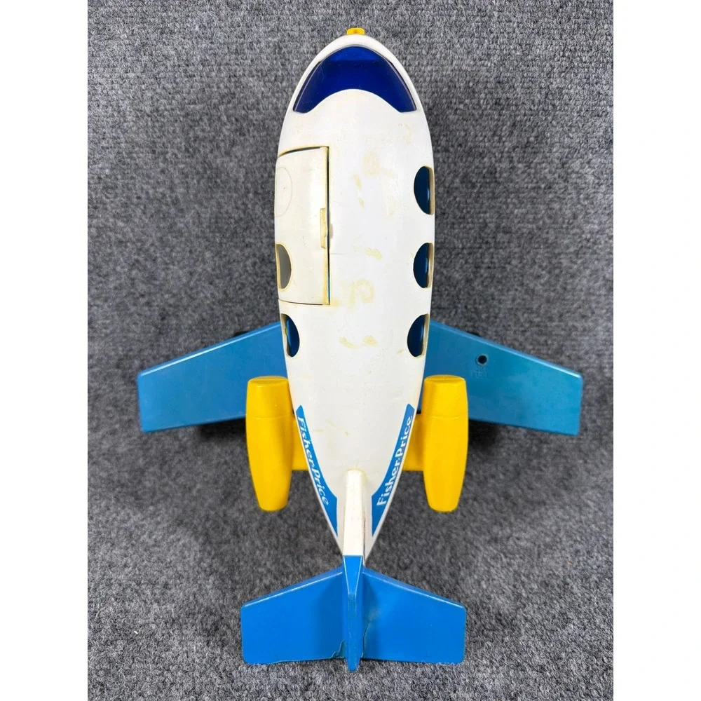 Vintage 1980 Fisher Price Little People Jetliner Airplane Toy 933 White Blue